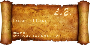 Leier Ellina névjegykártya